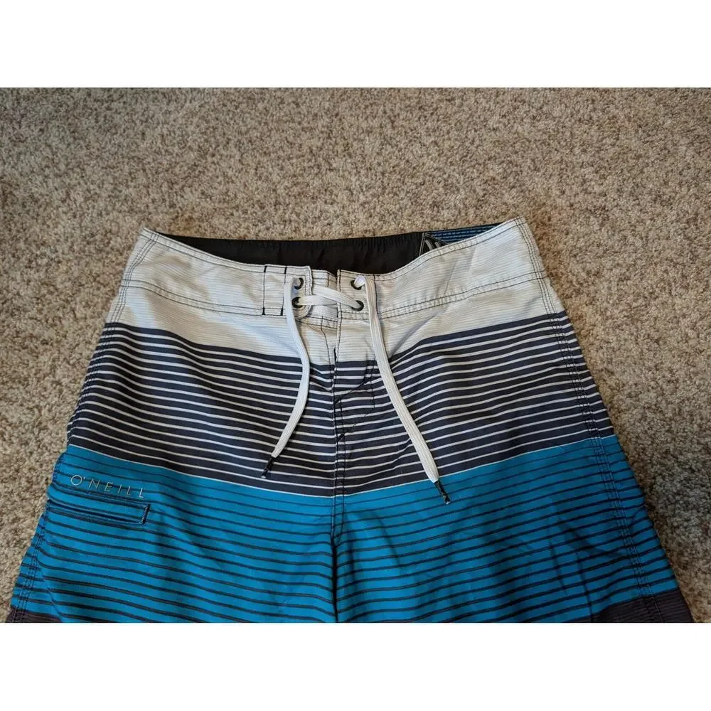 O'Neill Mens Size 30 John John Florence Striped Surf Board Shorts Swim Trunks